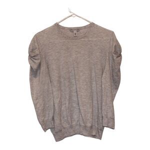 Autumn Cashmere Gray Cotton Crew Neck Long Sleeve Sweatshirts Women Size L